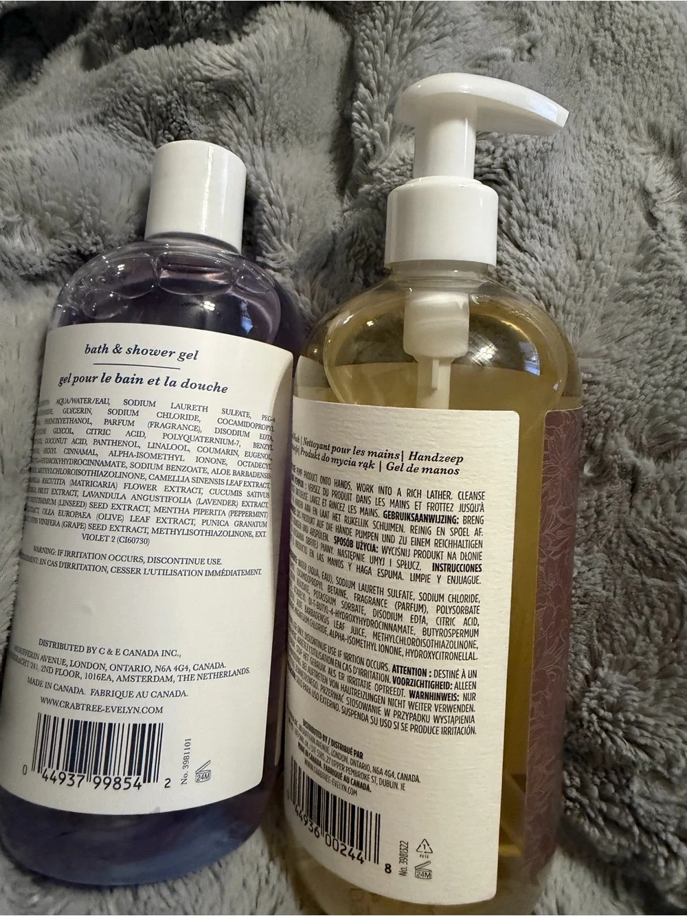 Crabtree & Evelyn bath gel and vanilla hand wash nib